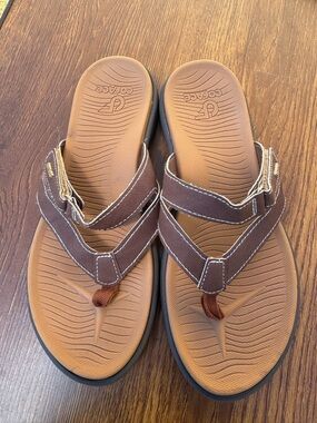 COFACE Women’s Orthopedic Flip Flops Brown Size 9.5 Memory Foam